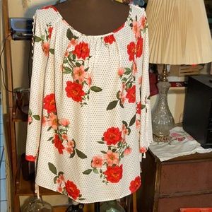 Valerie Stevens flower/polka dot pattern SZ 2X